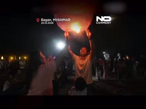 مهرجان الفوانيس يضيء معابد باغان في ميانمار