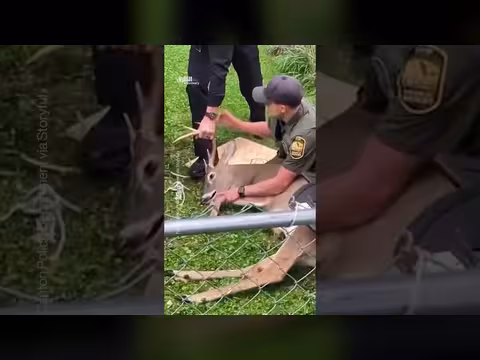 عملية إنقاذ غير معتادة لغزال علق في أرجوحة بأوهايو