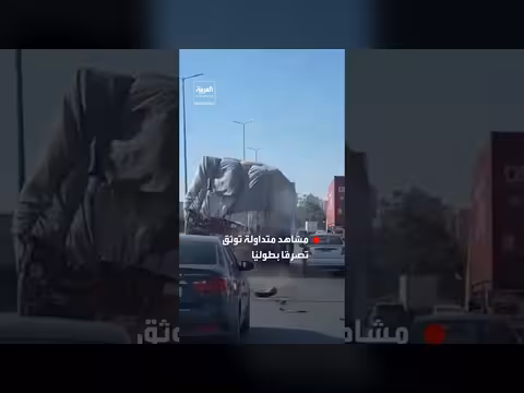 سائق شاحنة مصري يظهر بطولة في مشهد متداول