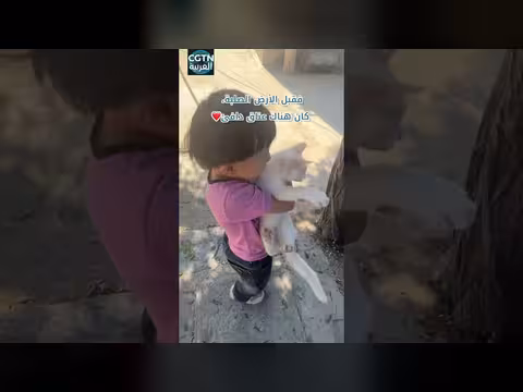 طفلة شجاعة تنقذ قطة صغيرة من السقوط رغم خوفها