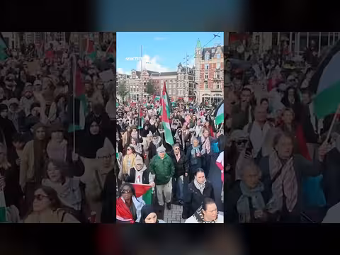 عشرات الآلاف يتظاهرون في أمستردام دعماً لفلسطين