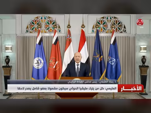 العليمي يعلن عفوا شاملا لمن يترك الحوثيين في اليمن