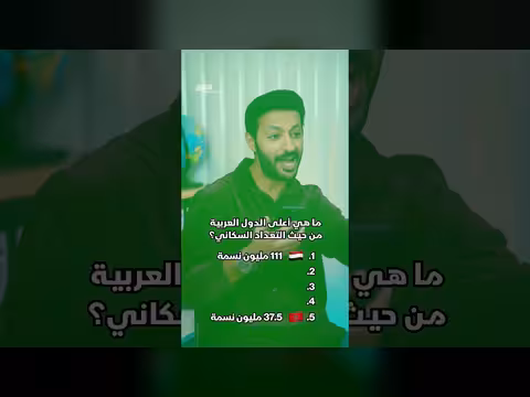 أعلى الدول العربية ترتيباً من حيث التعداد السكاني