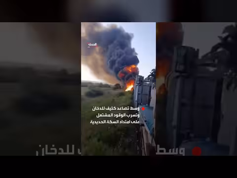 اشتعال قطار محروقات روسي بعد هجوم أوكراني