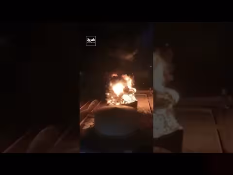 صور جوية ترصد حريق خزان نفط بمصفاة الزاوية الليبية