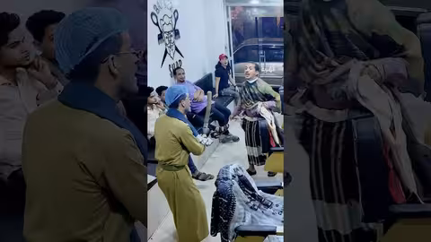 حلاق بالصميل والخبط مش بالمقص والمشط اضحك من قلبك، كوميدي، اليمن