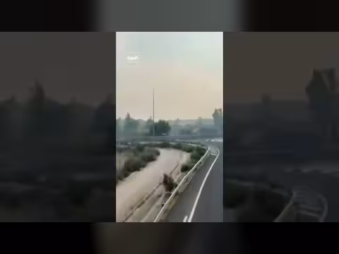 لقطات جوية تظهر منازل مشتعلة في مدريد