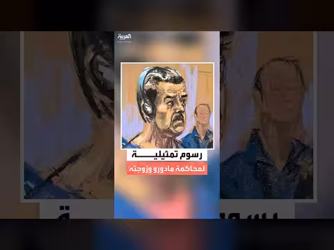مشاهد تمثيلية لمحاكمة مادورو وزوجته في نيويورك