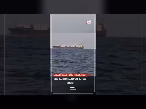 قناة اليمن اليوم توثق حركة السفن التجارية في مياه باب المندب الدولية