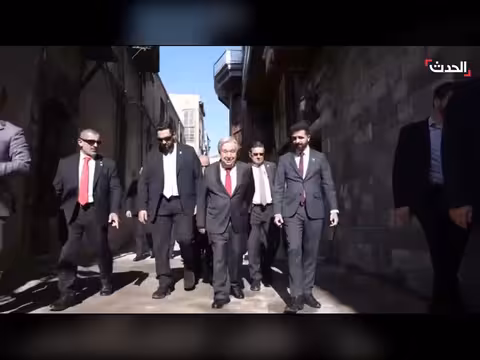 غوتيريش يزور دمشق القديمة برفقة مسؤولين سوريين