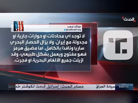 الرئيس ترمب ينفي وجود محادثات مع إيران