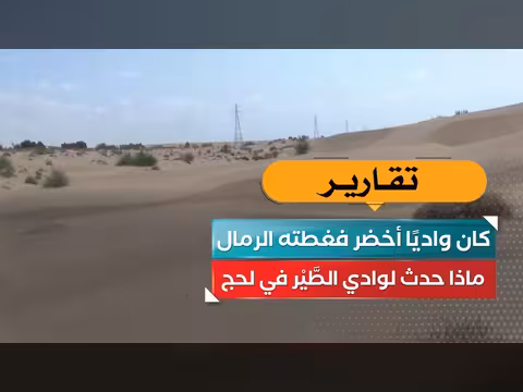 وادي الطَّيْر في لحج.. من واحة خضراء إلى صحراء رملية