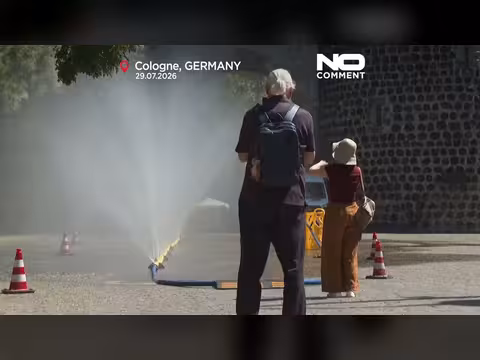 موجة حر في ألمانيا وسكان كولونيا يتبرّدون برذاذ الماء