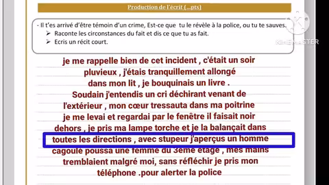 3ème année collège évaluation N4 deuxième semestre production écrite rédiger une nouvelle policière