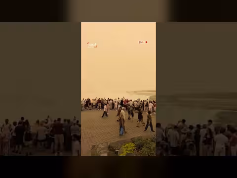 سماء شلالات نياجرا تتحول إلى اللون الأصفر بسبب حرائق الغابات