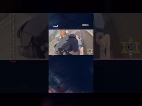 إنقاذ سائق من شاحنة مشتعلة على طريق سريع في كانساس سيتي
