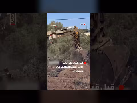 سيدة فلسطينية تحتضن شجرة زيتون قبل اقتلاعها في عرابة جنوب جنين