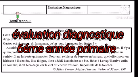 6ème année primaire évaluation diagnostique التقويم التشخيصي السادس إبتدائي