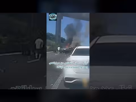 رجل يخاطر بحياته لإنقاذ امرأة من حريق سيارة في خنان