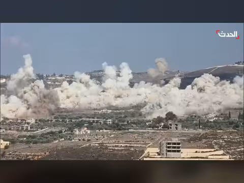مشاهد التفجير الإسرائيلي الضخم في بلدة بني حيان جنوبي لبنان