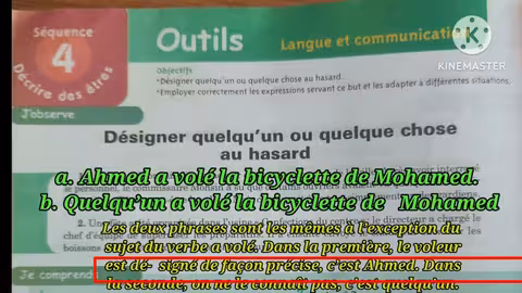 1ère année collège l heure de français page: 90 désigner quelqu un ou quelque chose au hasard